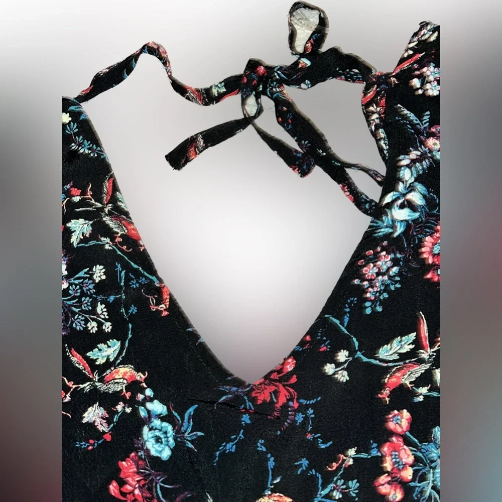 Haute Monde Junior ruffle sleeve romper size small floral, print NWT - Picture 2 of 7